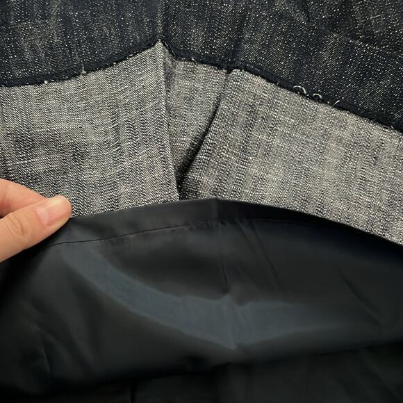 Mango‎ Suit Women’s Dark Blue Jean Like Lined Pockets A-Line Mini Skirt Size 6 - Picture 4 of 8